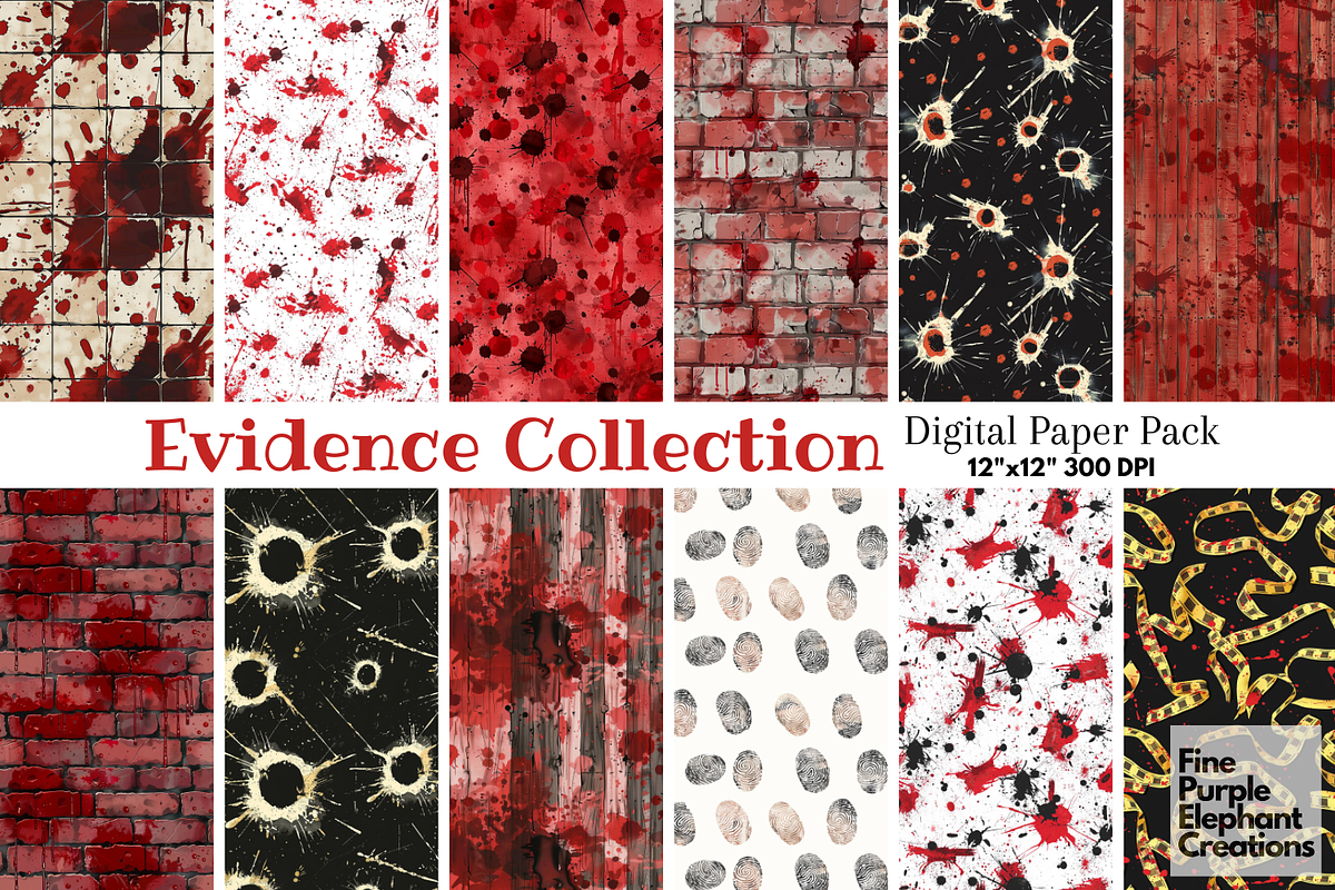 True Crime Detective Blood Halloween, a Pattern Graphic by Fine Purple Elephant (Photo 1 of 5)