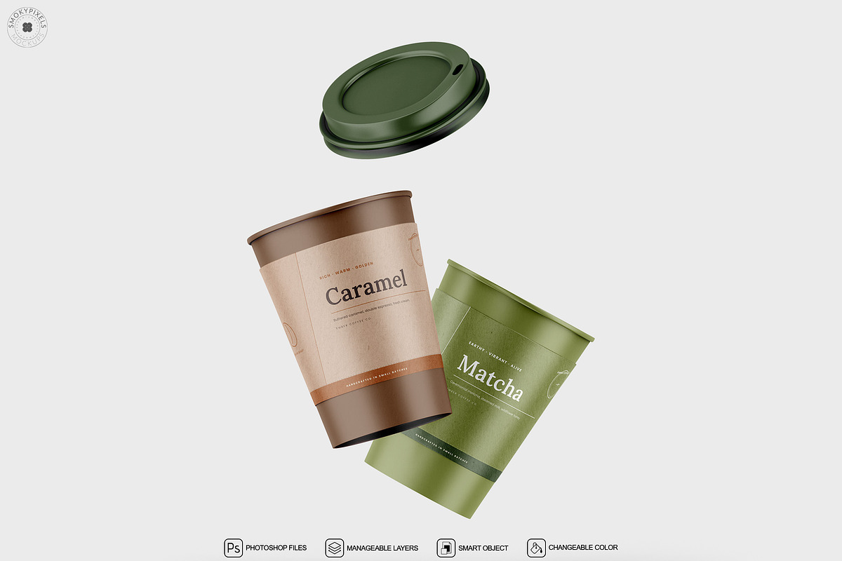 Paper Cup Mockup Set – 5 PSDs, a Packaging Mockup by SmokyPixels (Photo 6 of 6)