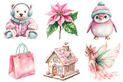 Kawaii Pink Mint Christmas Clipart, an Illustration by Daily.Designs (Thumbnail 4 of 5)