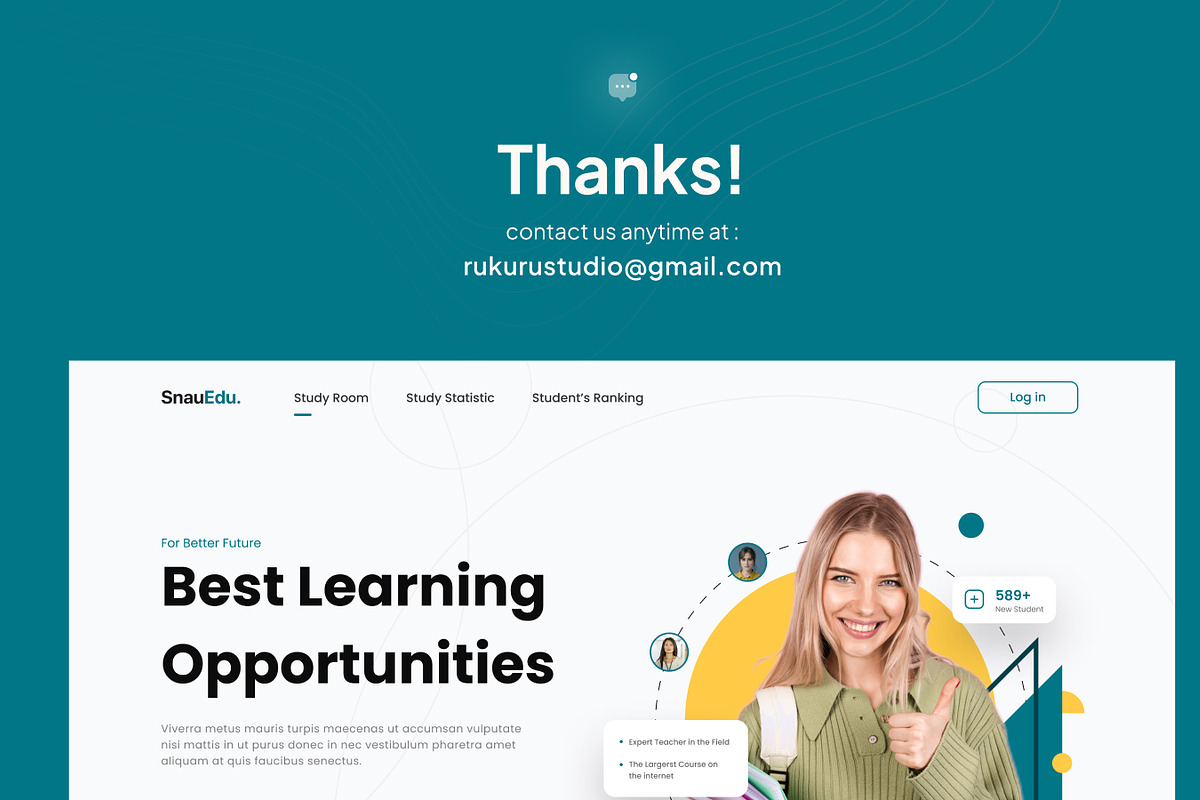 Minimalist Online Course Homepage, a Landing Page Template by Rukuru Studio (Photo 4 of 4)