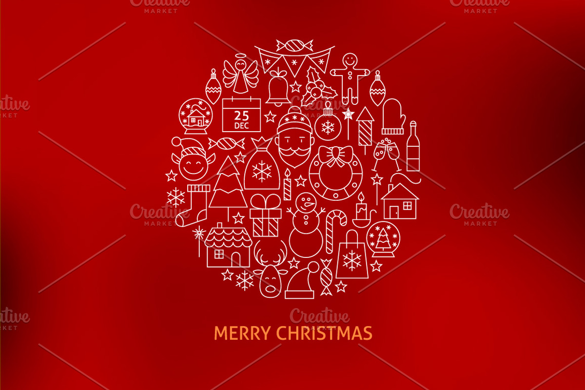 Christmas Line Art Icons, an Outline Icon by Anna_leni (Photo 4 of 5)