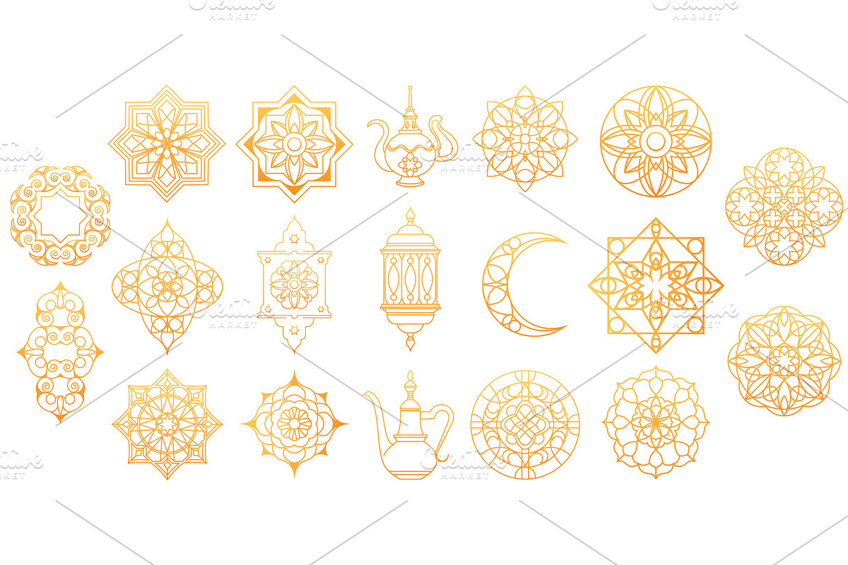 Islamic Ramadan ornament icons, an Object Illustration by art PVP - market