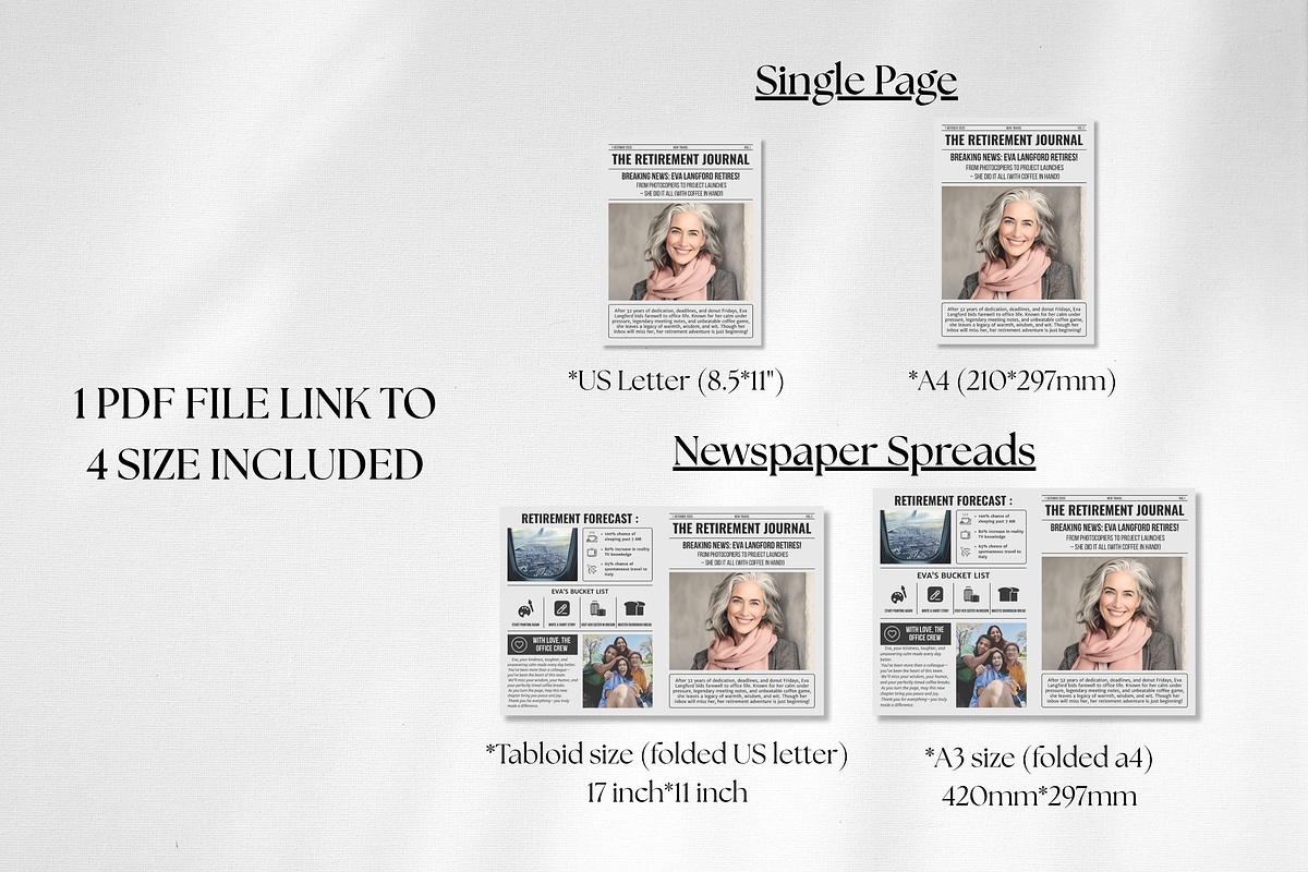 Newspaper Retirement Template preview 2