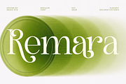 Remara Elegant Decorative Serif Font, a Serif Font by Rasio Studio (Thumbnail 1 of 9)