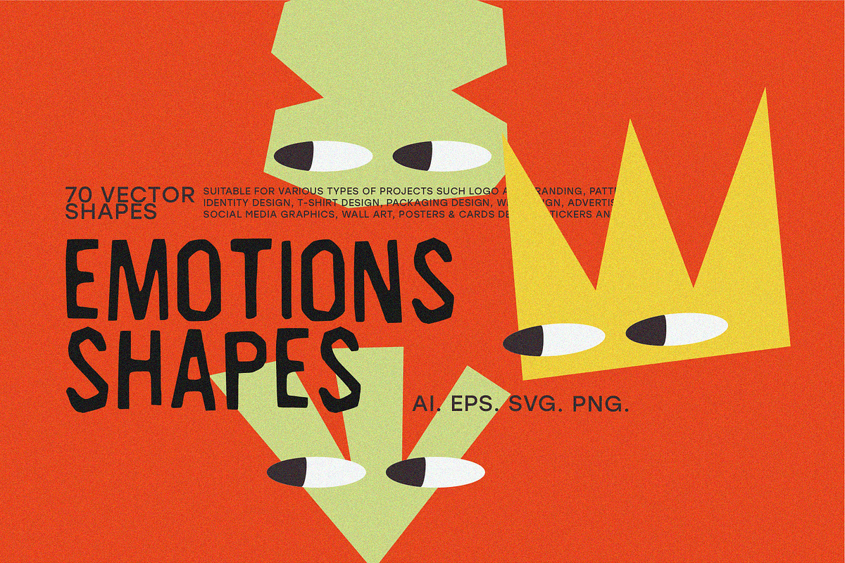 70 Vector Emotions Shapes, an Object Graphic by line & plane