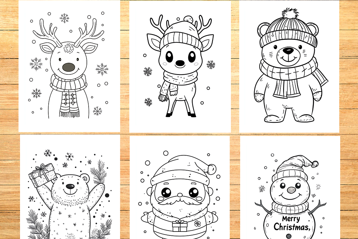 Christmas Coloring Book for Kids, a Seasonal Illustration by LA Design (Photo 2 of 10)