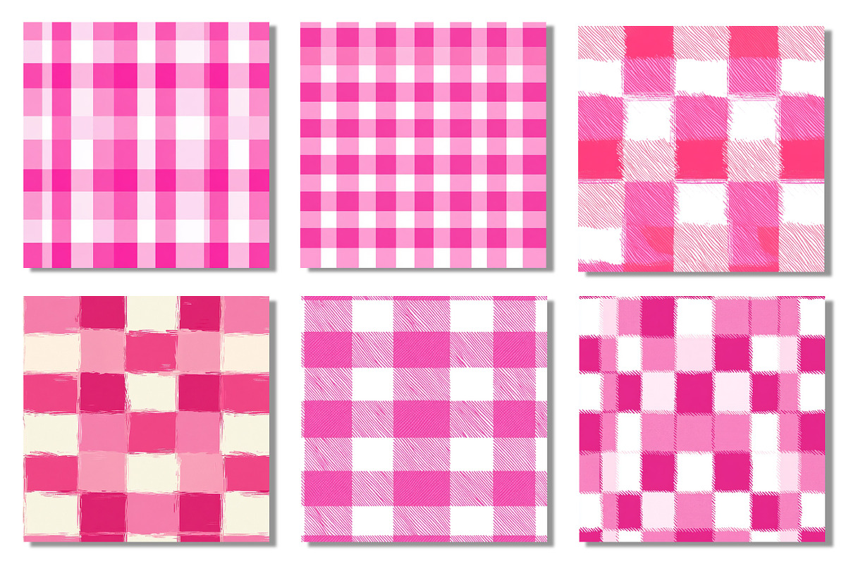 Pink Gingham Seamless Pattern, an Illustration by Dream Creation