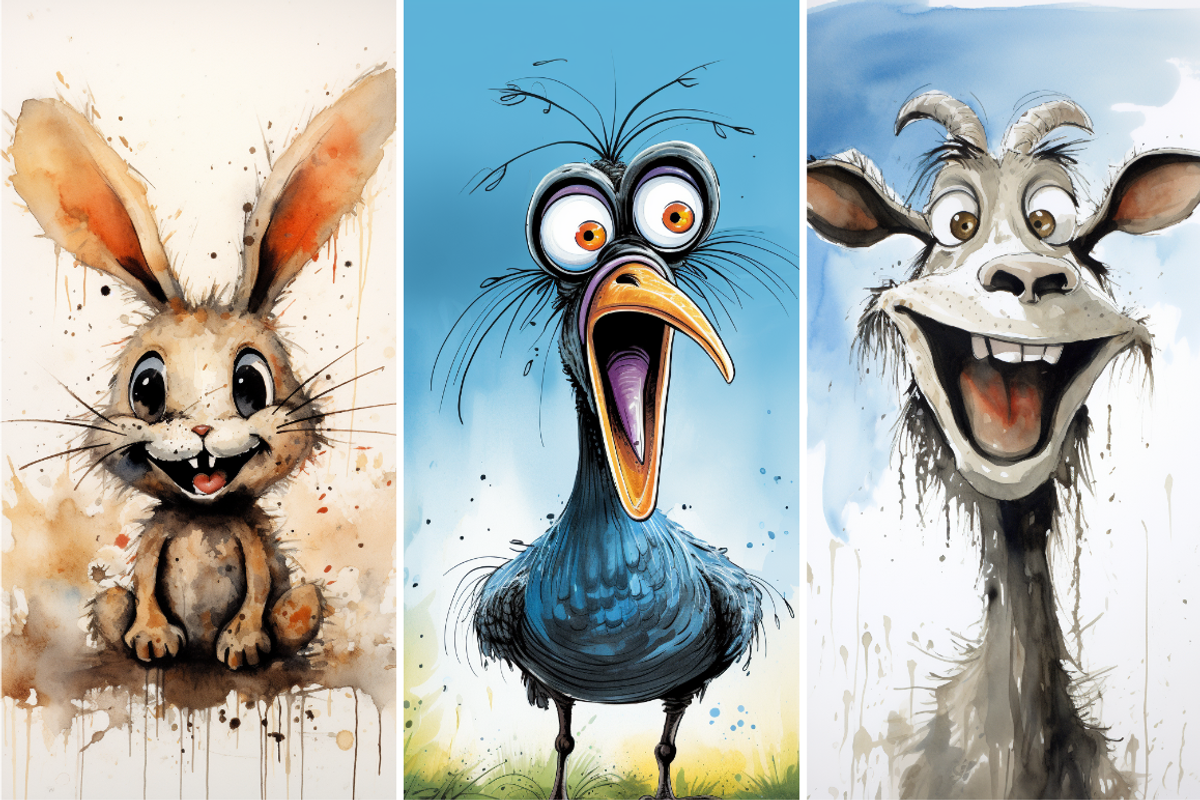 Funny Barnyard Animals Caricatures