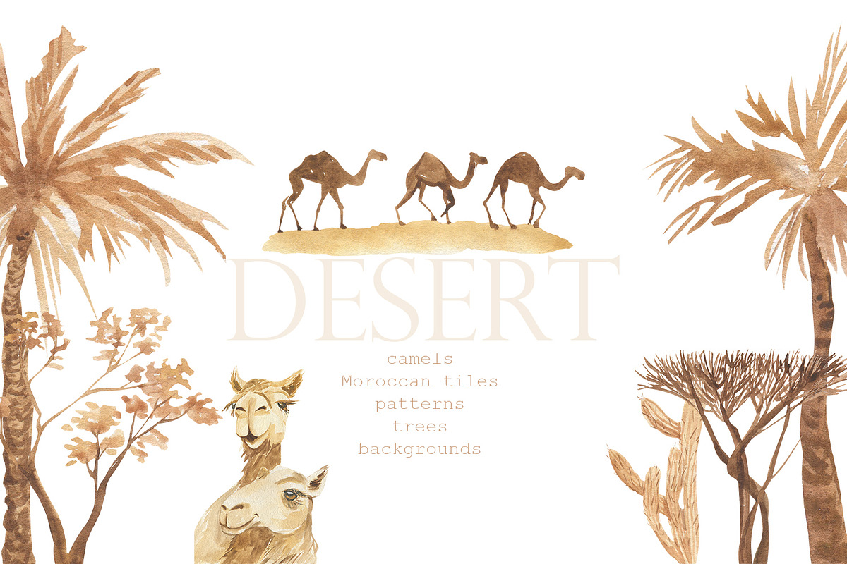 Desert. Watercolor poster set, a Decorative Illustration by Love Watercolor Store (Photo 1 of 7)