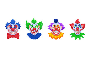 Evil clowns. Scary clown head, a Person Illustration by Stock-Smart-Start