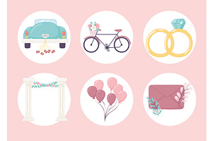 set icons wedding, an Illustration by studiogstock