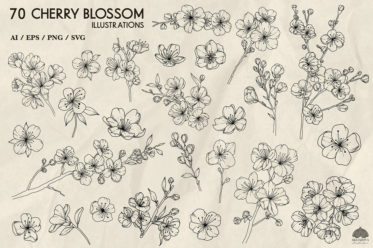 Spring Line Art Bundle 10 in 1, a Decorative Illustration by Skliarova (Photo 4 of 11)