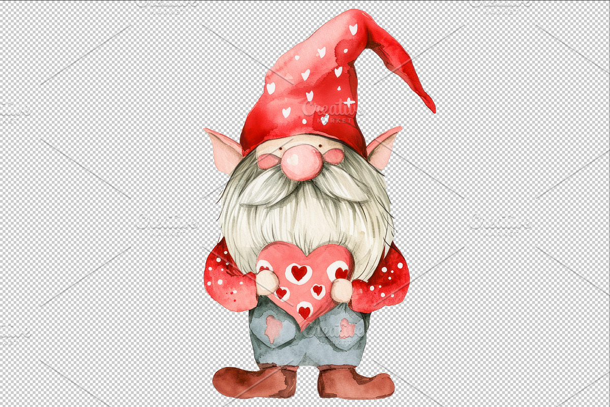 Love Gnomes Clipart Valentine's Day, a Seasonal Illustration by VetalStock (Photo 6 of 6)