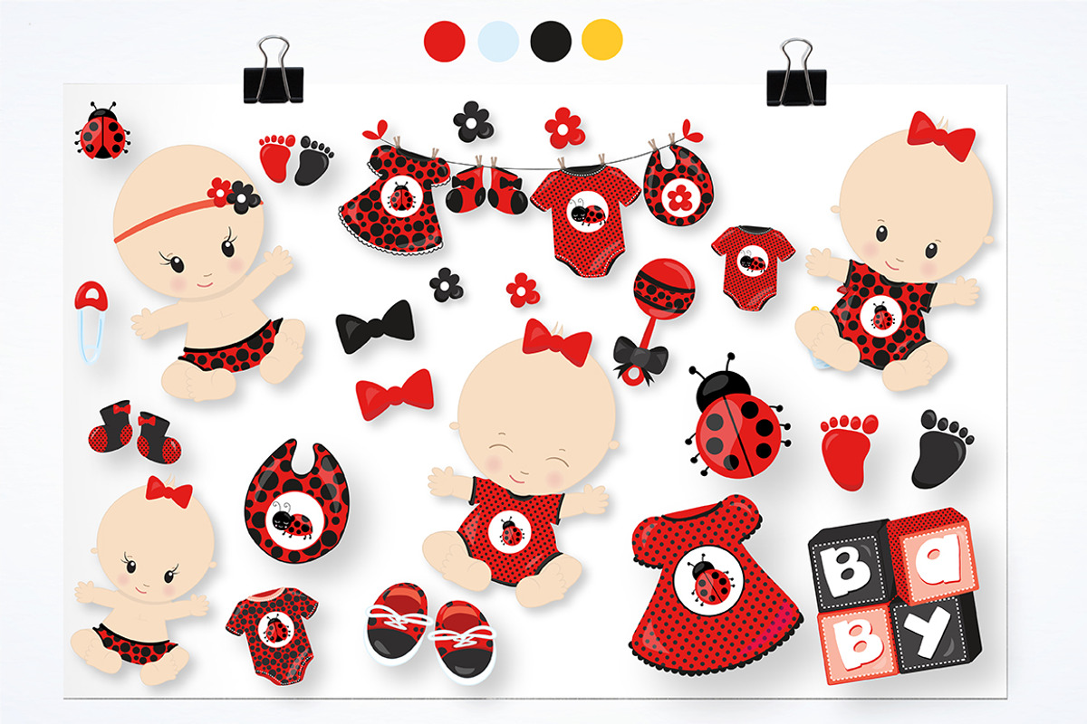 Ladybug graphics and illustrations, an Illustration by PrettyBundles
