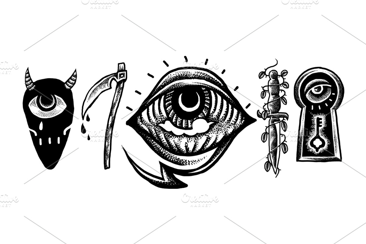 23 Tattoo Art Design Pack, an Education Illustration by Design by sebrodbrick (Photo 4 of 6)