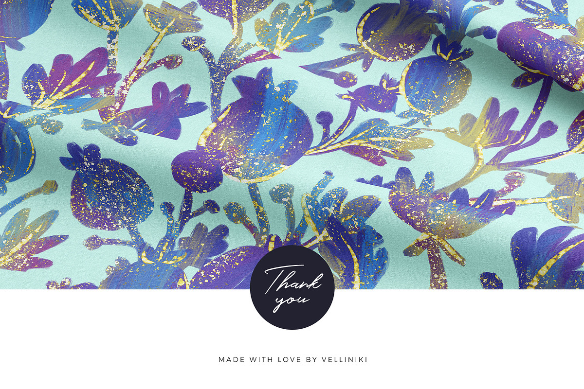 Purple & Gold Fantasy Patterns, a Pattern Graphic by Velliniki (Photo 10 of 10)