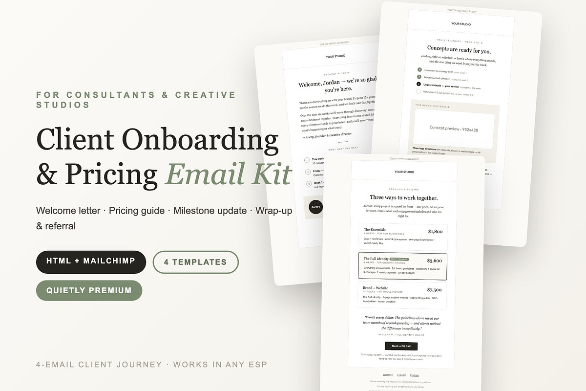 Client Onboarding Email Kit, an Email Template by Art Club (Photo 1 of 5)