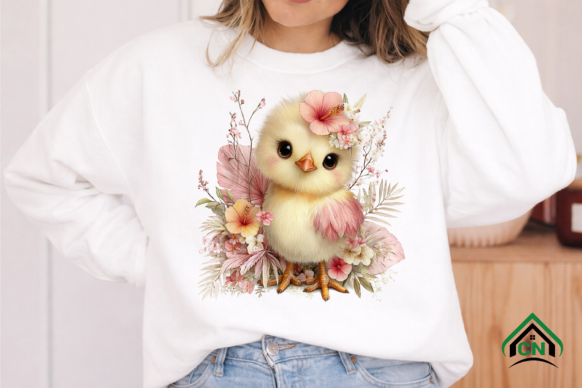 Whimsical Summer Chick Clipart, an Illustration by Craft Nest (Photo 7 of 12)