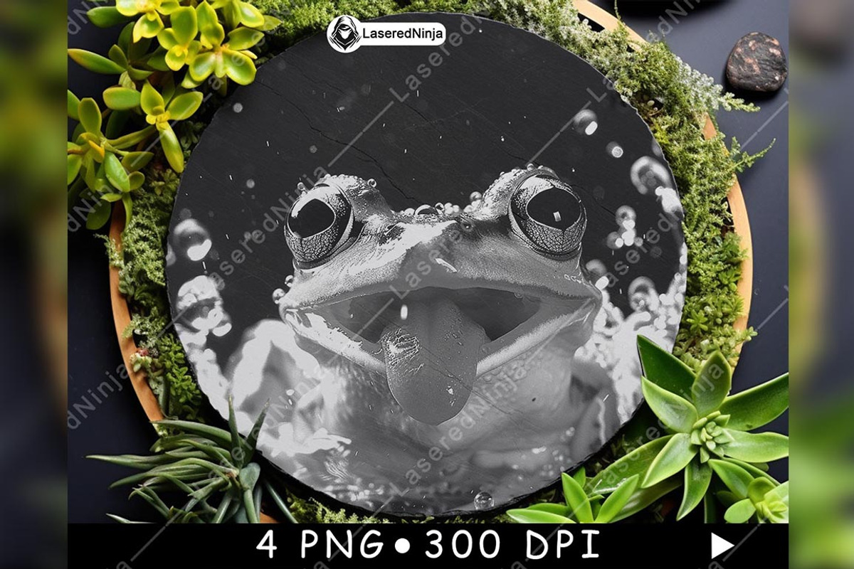Frog Smiling Tongue Out Water Splash, a Background Graphic by LaseredNinja (Photo 2 of 7)