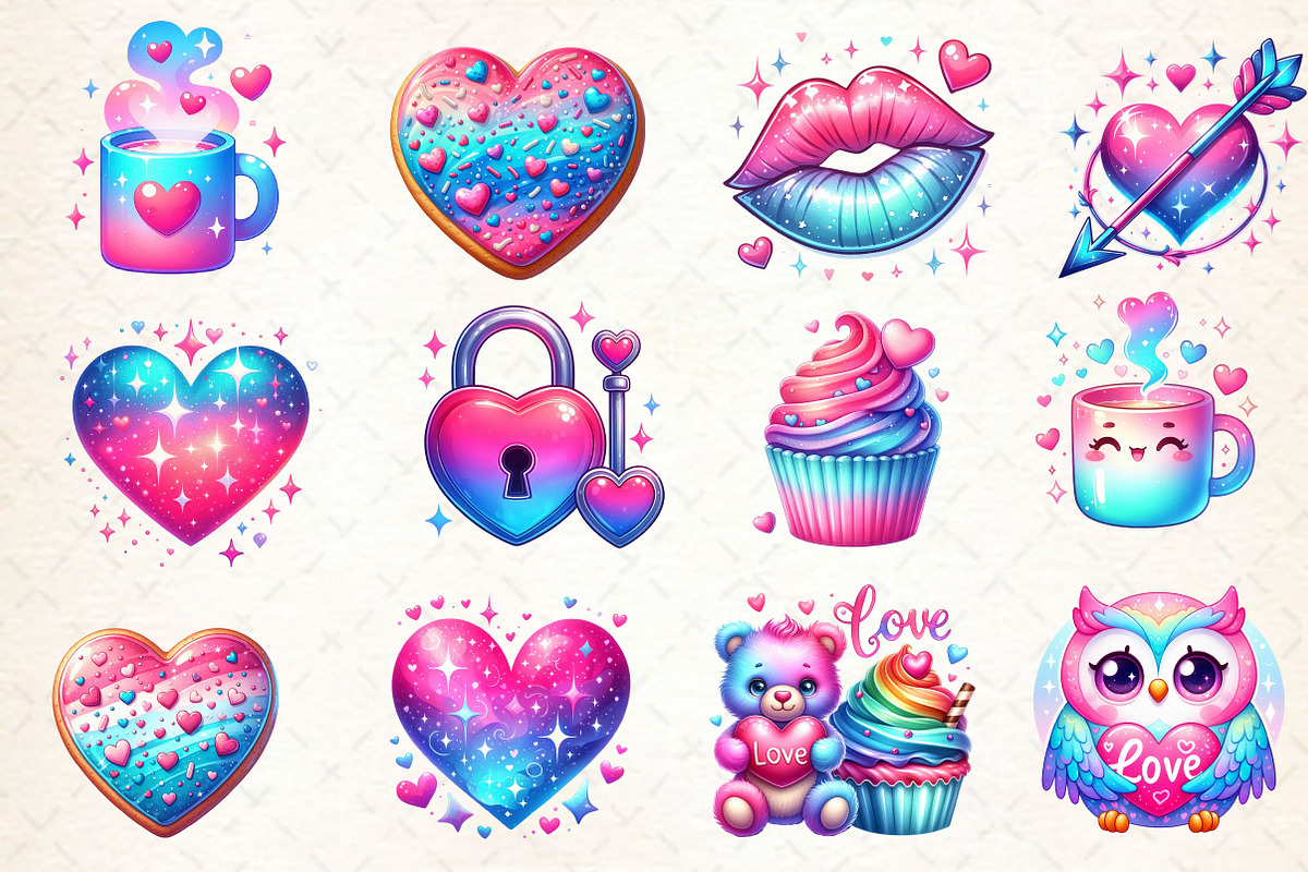Cute Valentine Sublimation Clipart, a Work Illustration by Dream Creation (Photo 2 of 4)
