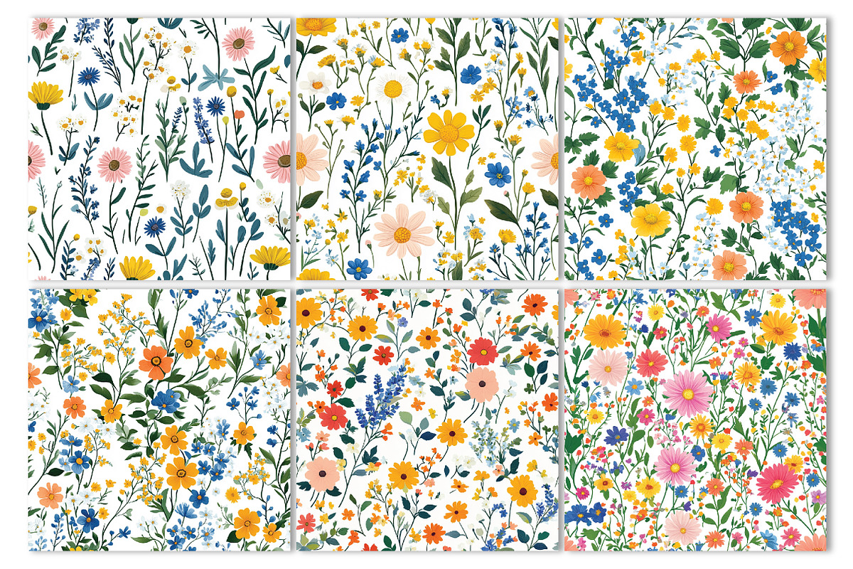 Summer Small floral seamless pattern, a Seasonal Illustration by Daily.Designs (Photo 2 of 5)