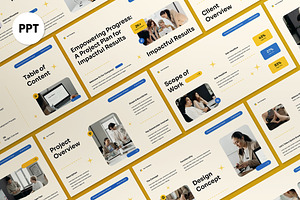 White Yellow Project Proposal PPT, a Presentation Template by graphicook