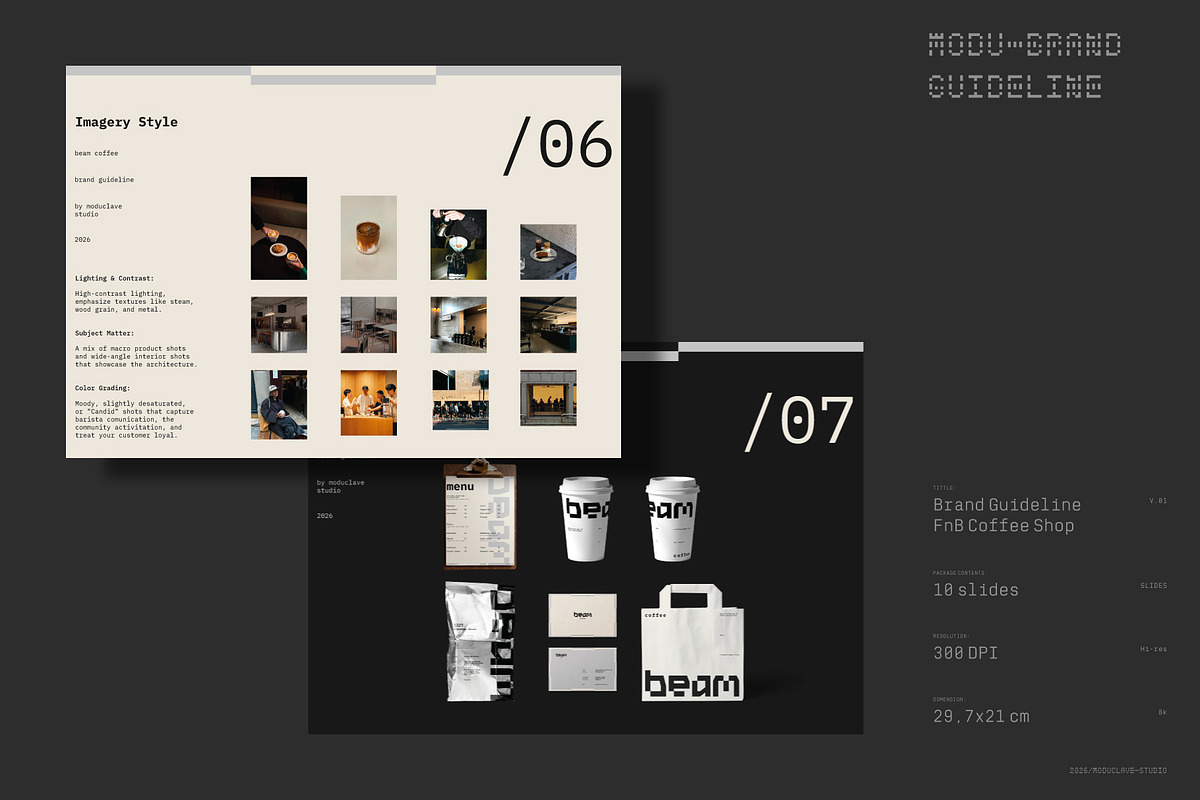 BEAM COFFEE - FnB Brand Guidelines, a Branding & Logo Template by Moduclave Studio (Photo 2 of 4)