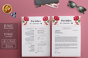 Watercolor Elegant Flower Resume G, a Resume Template by Showy68 Template (Thumbnail 1 of 5)