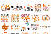 50 Fall SVG Bundle, Autumn Quotes, a Seasonal Illustration by CrazyCraft (Thumbnail 2 of 9)