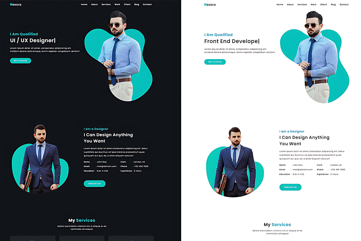 Nexora - Portfolio HTML Template, a Bootstrap Template by nandinigraphics