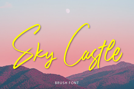 Sky Castle Brush, a Script Font by MSG Studio