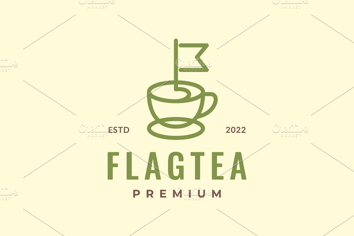 tea glass cup drink line logo, a Branding & Logo Template by devastd