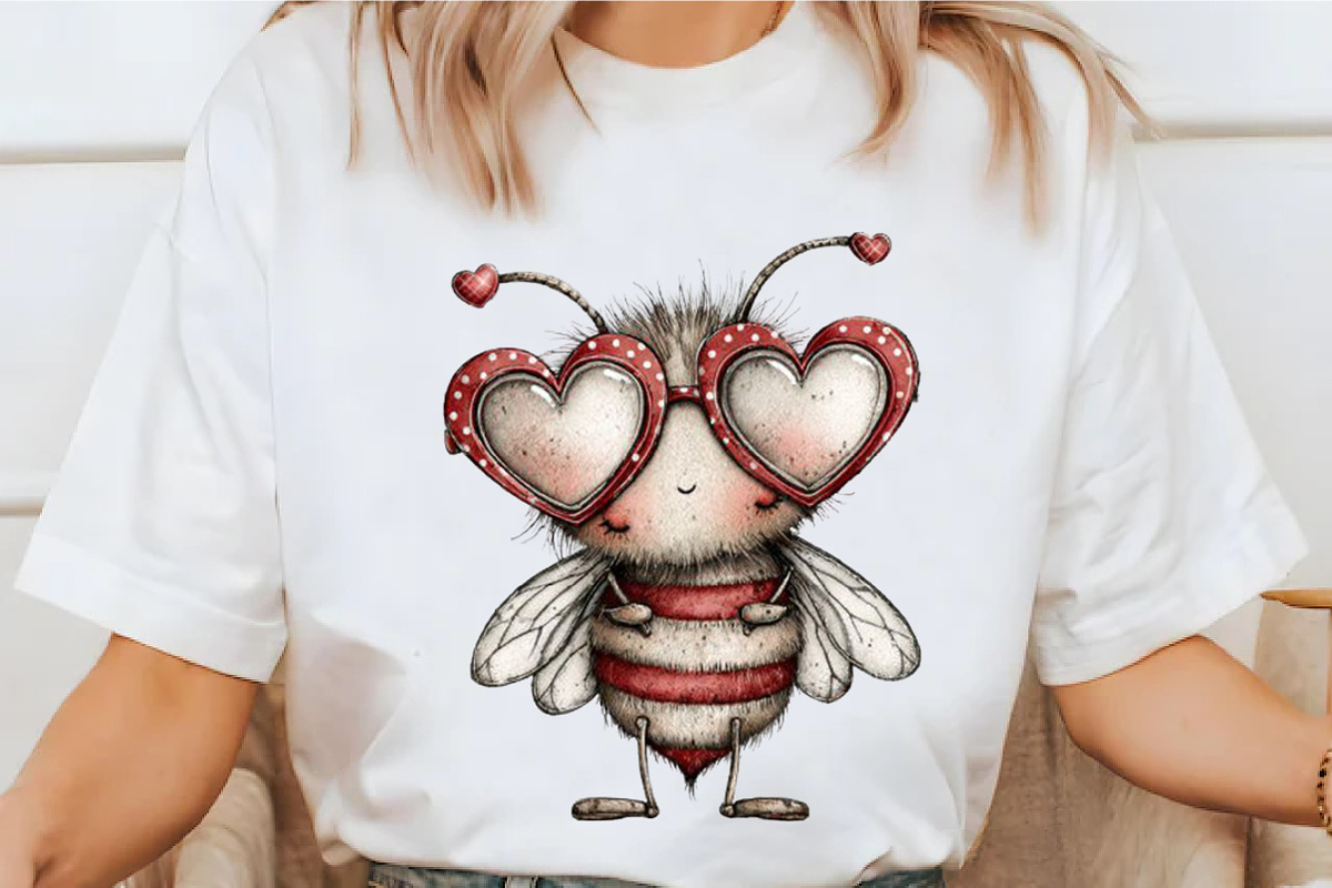 Whimsical Bee Mine Valentine Clipart, an Illustration by designcity5 (Photo 3 of 5)