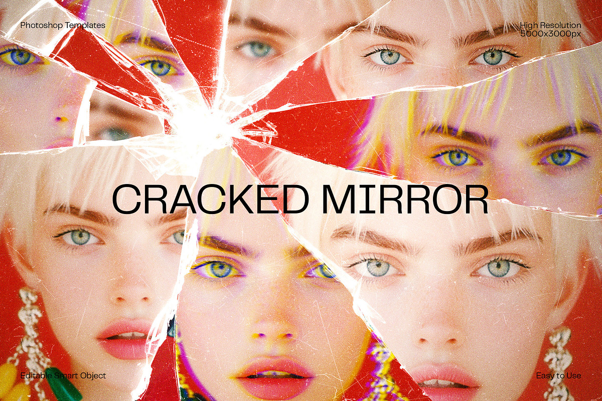 Cracked Mirror Photo Effect, a Layer Style Add-On by dokudokunomi (Photo 1 of 5)