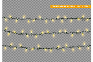 Christmas lights. Xmas Garlands, a Decorative Illustration by Modern vector
