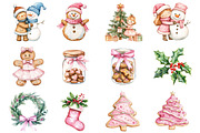 Pink Gingerbread Clipart Bundle, a Seasonal Illustration by CitraGraphics (Thumbnail 2 of 7)