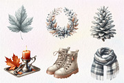 Watercolor Silver Autumn Clipart, an Illustration by CreationArt (Thumbnail 8 of 9)