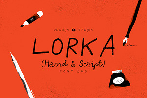 Lorka Font Duo, a Handwritten Font by vuuuds
