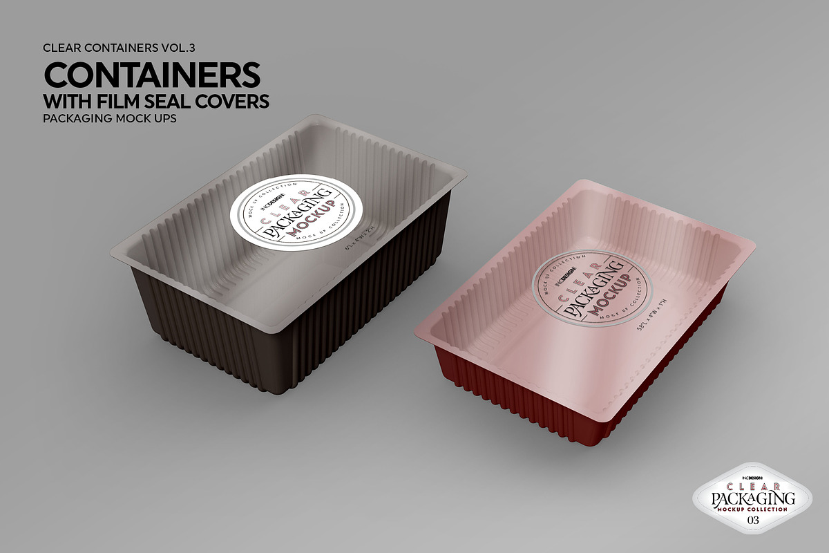 Clear Film Seal Container Mockup, a Cups & Container Mockup by INCDesign (Photo 5 of 7)