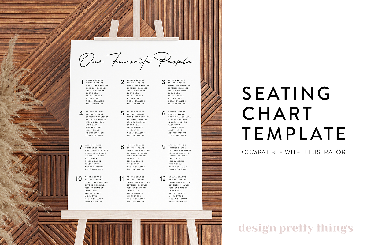 Simple Wedding Seating Template, a Templates & Theme by designprettythings (Photo 1 of 2)