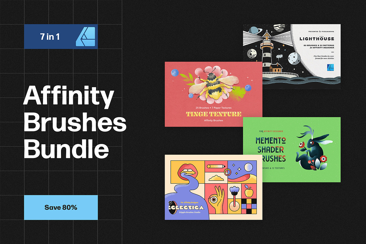 Affinity Brushes Bundle, a Brush Add-On by pixelbuddha.net (Photo 1 of 8)