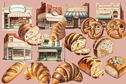 The Bakery- Vintage Mini Collage Kit, a Graphic by Craftsy Crafters (Thumbnail 3 of 6)