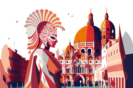 Festive Scene of Venice Carnival