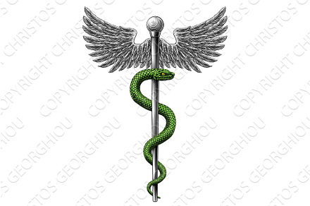 Rod of Asclepius Caduceus Medical