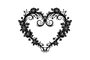 Floral Heart Frame Silhouette Pack, an Illustration by Artivon (Thumbnail 9 of 49)