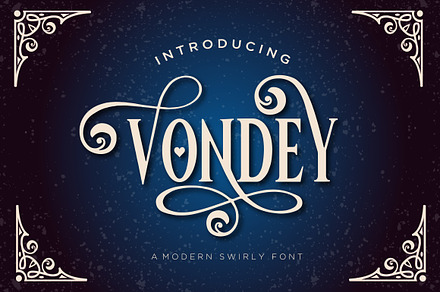 Vondey - Holiday font & ornaments, a Font by BlackCatsMedia