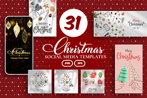 Christmas social media templates, a Social Media Template by MuzaInspires