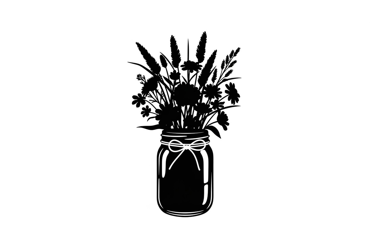 Wildflower Mason Jar SVG Bundle, an Illustration by Designs_River (Photo 10 of 31)