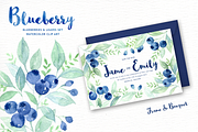 Blueberry watercolor clipart, an Illustration by everysunsun (Thumbnail 2 of 4)