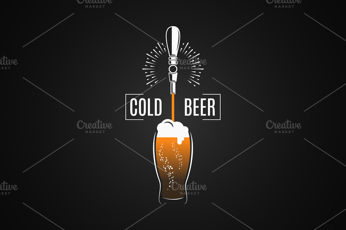 Beer tap with beer glass., an Object Illustration by PushLogo (Photo 2 of 3)